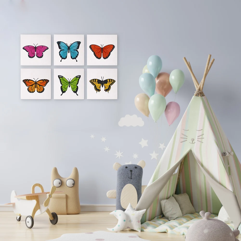 مجموعة طلاء مكونة من 6 قطع بالأرقام مع فرشاة ودهانات أكريليك ملونة حسب الأرقام مجموعات طلاء زيتي أكريليك DIY للبالغين #4