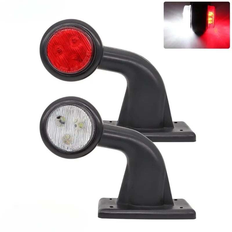 Luz LED de cintura de doble cara, luz lateral para remolque, posición de camión, contorno de estacionamiento, 12V, 24V, luces de marcador lateral, lámparas traseras blancas y rojas