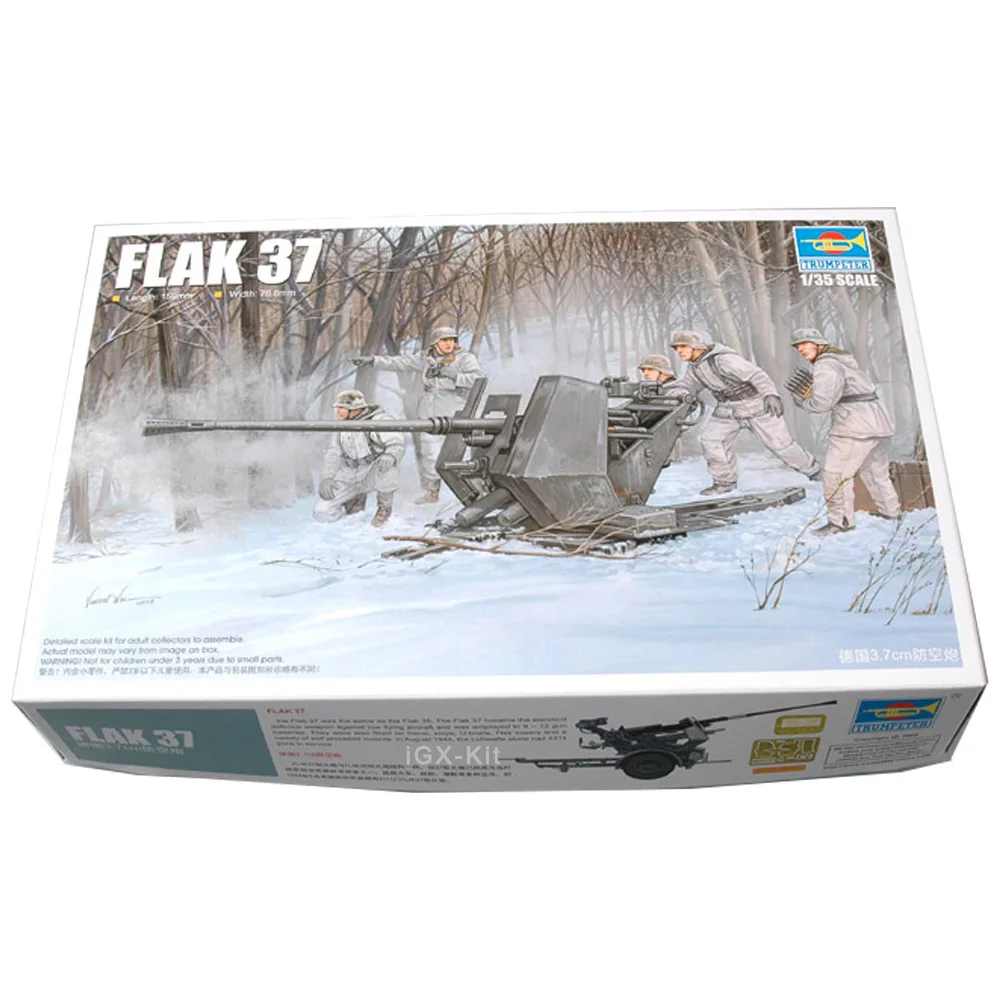 

Trumpeter 02310 немецкий 3,7 см Flak37 анти-самолет пистолет Военная артиллерия подарок пластиковая сборка модель игрушечный набор для строительства