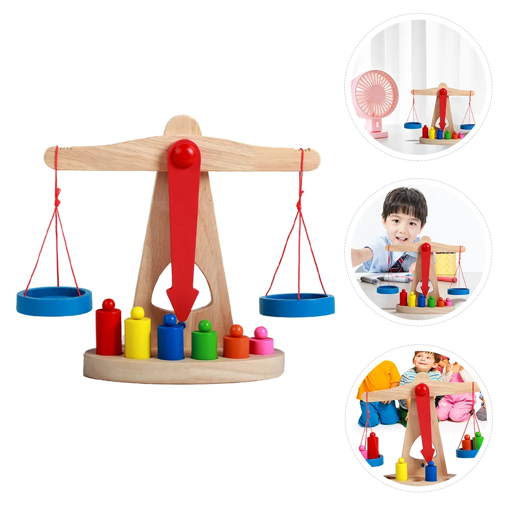 

Wooden Balance Scale Educational Toy for Kids Developing Creativity Imagination Hand Eye Coordination Simple Calculation