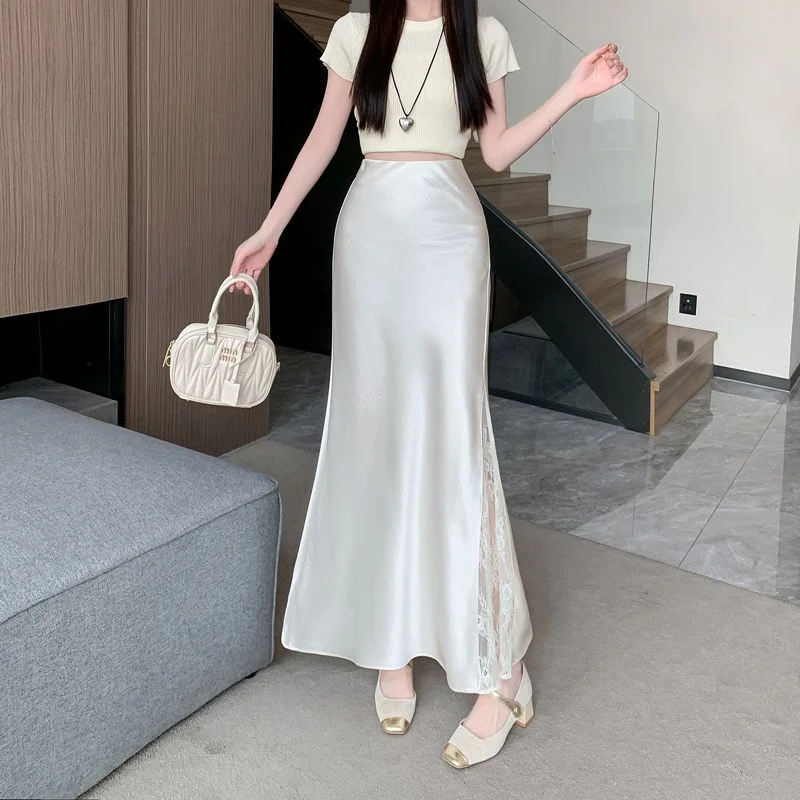 

Кружевные ацетатные атласные новые юбки для похудения в китайском стиле с нежным темпераментом