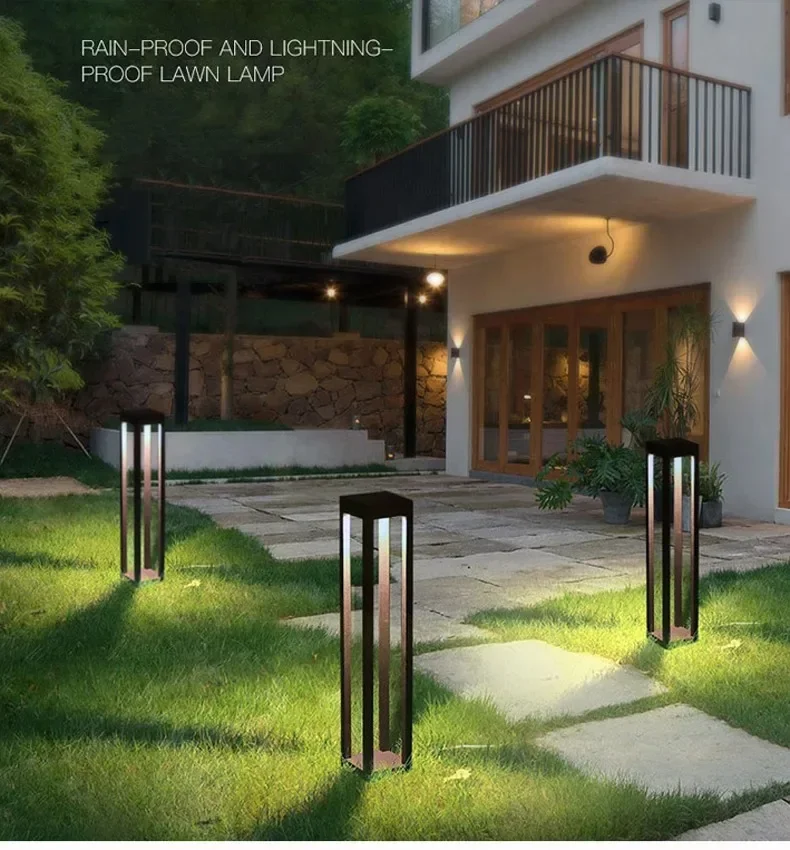 Garden Lawn Lamp IP68 Waterproof 10W LED  Modern Aluminum Pillar Light Outdoor Courtyard landscape lawn bollards light
