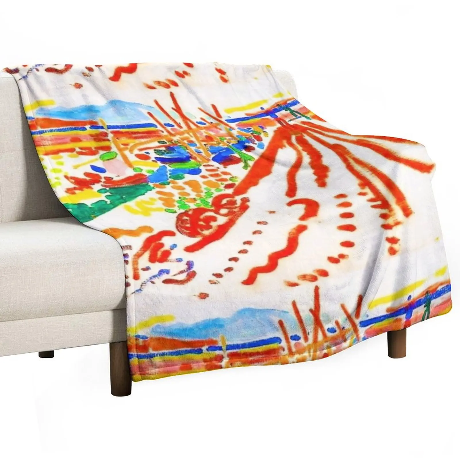 Andr?? Derain 1906, La_jet??e ?? 'Estaque, oil on canvas Throw Blanket Sleeping Bag for sofa Nap heavy to sleep Hairys Blankets