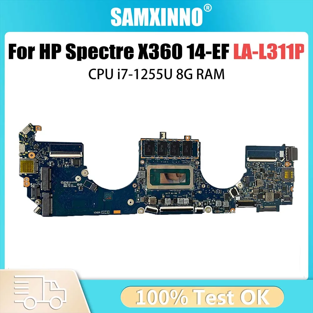 

Laptop Motherboard LA-L311P FOR HP Spectre X360 14-EF Mainboard WITH i7-1255U 8G RAM Working Test