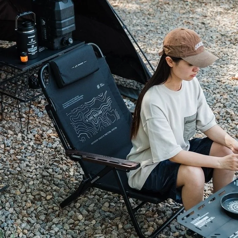 

6-Gear Recline Tactical Aluminum Fold Chair XL for Camping Fishing Portable Camping Chairs Folding Chair Outdoor Furniture