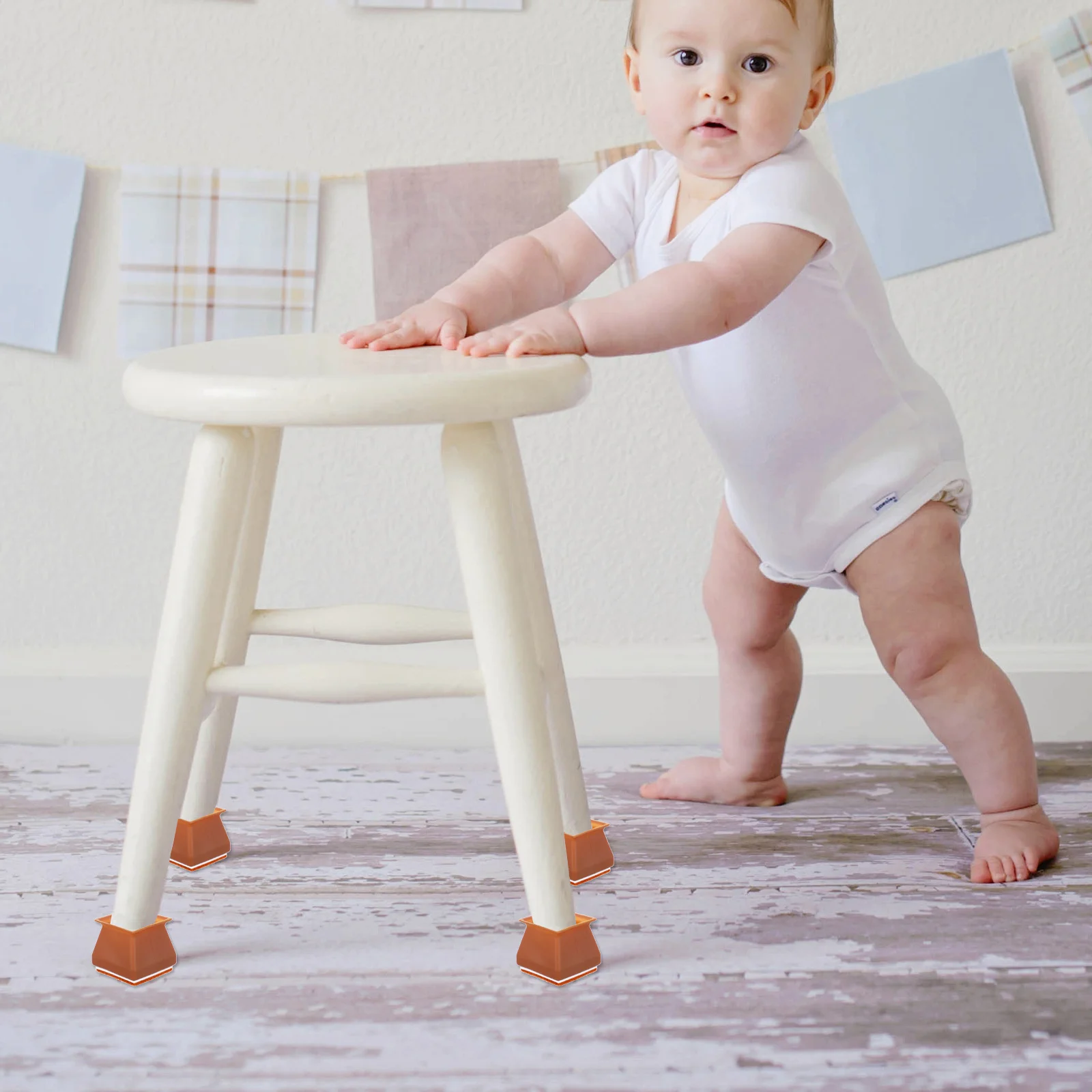 

24Pcs Chair Feet Protectors Silicone Anti-Skid Soft Covers Silent Glide for Hardwood Laminate Floor Furniture Caps