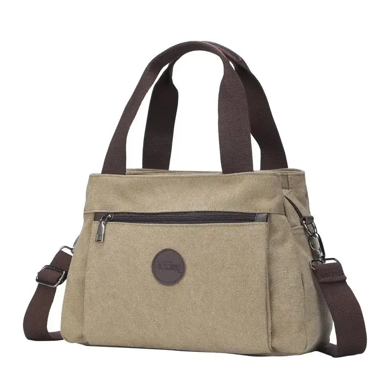 Retro Casual Women\'s Bag Canvas Women Handbag Shoulder Messenger Large-capacity Multi-compartment