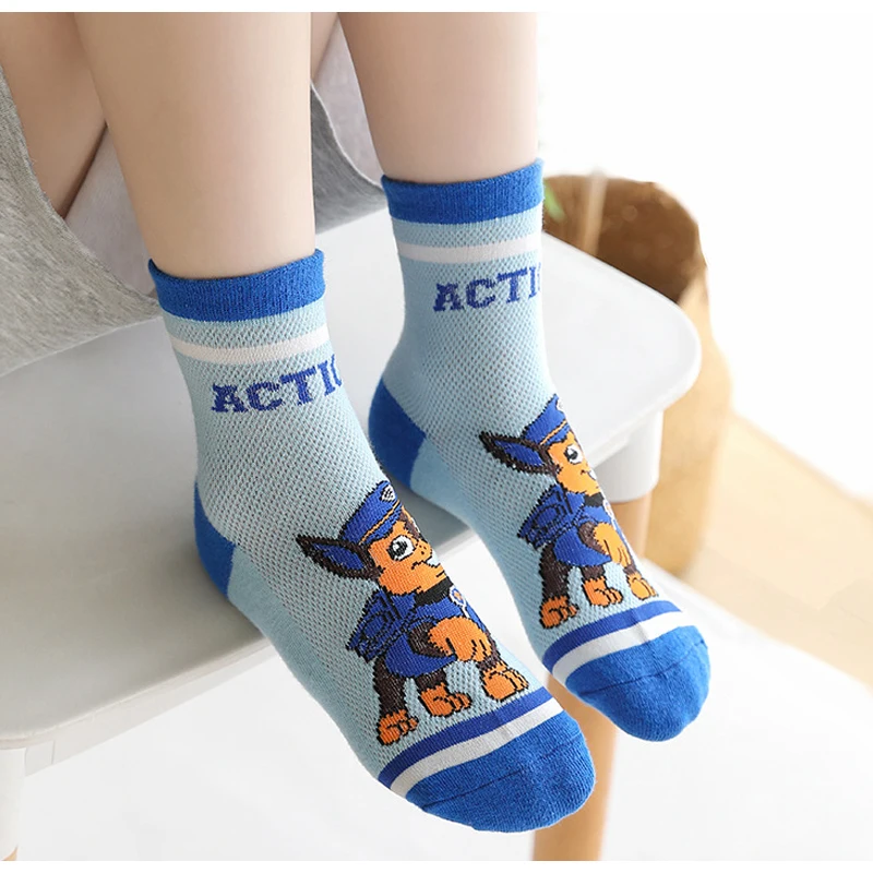 5 pares de calcetines Paw Patrol para niños, calcetines bonitos de algodón con dibujos animados para niños, calcetines casuales para bebés,