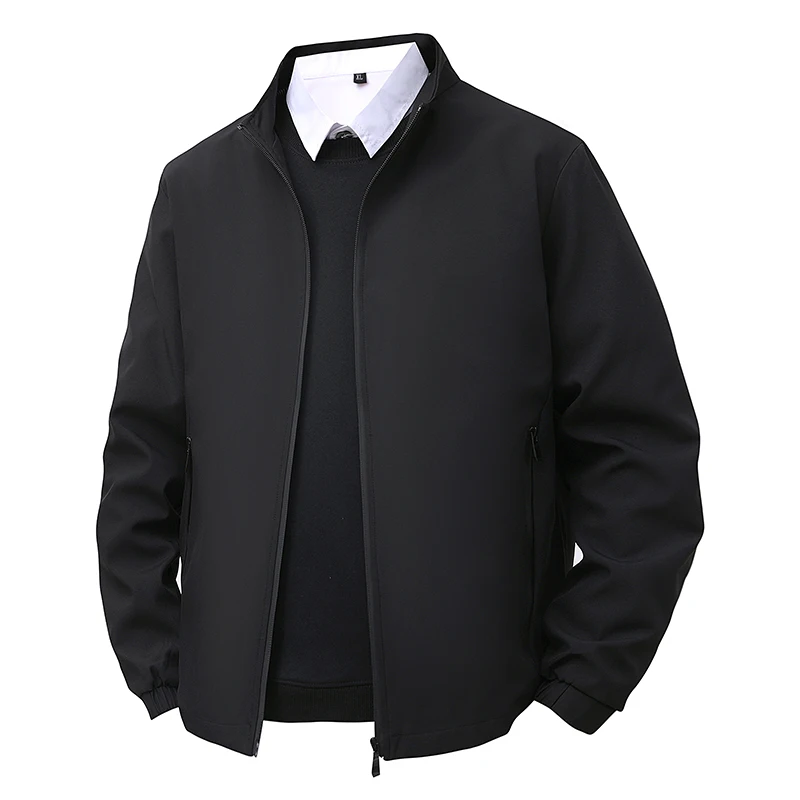 

Men's Stand-up Collar Jacket Casual Sports Top Solid Color Jacket JJ854
