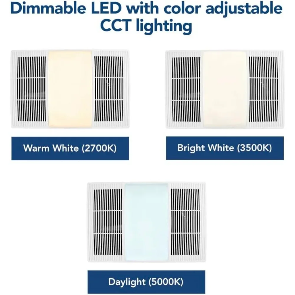 Fast  delivery.BHFLED110 PowerHeat Bathroom Exhaust Fan, Heater, and LED Light Combination, 110 CFM