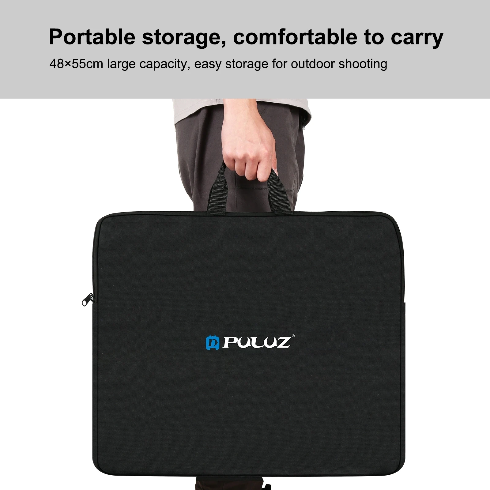 PULUZ 46cm Ring LED Lights Portable Zipper Storage Bag Carry Handbags, Size: 48cm x 55cm