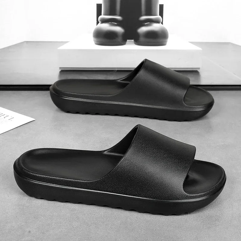 

Brand High Quality Super Soft EVA Sole Summer Slippers for Men Bathroom Slippers Home Slides Couple Beach Sandals Male Slipper
