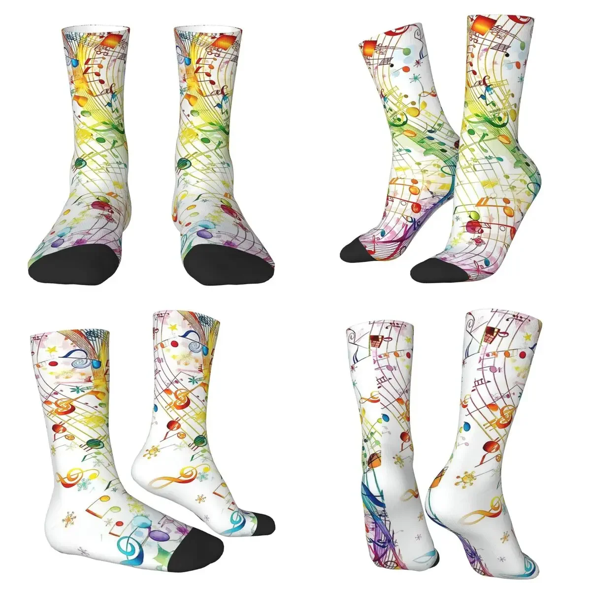 

Abstract Piano Keys With Musical Notes Socks Harajuku Super Soft Stockings All Season Long Socks Man Woman Valentine's Day Gifts