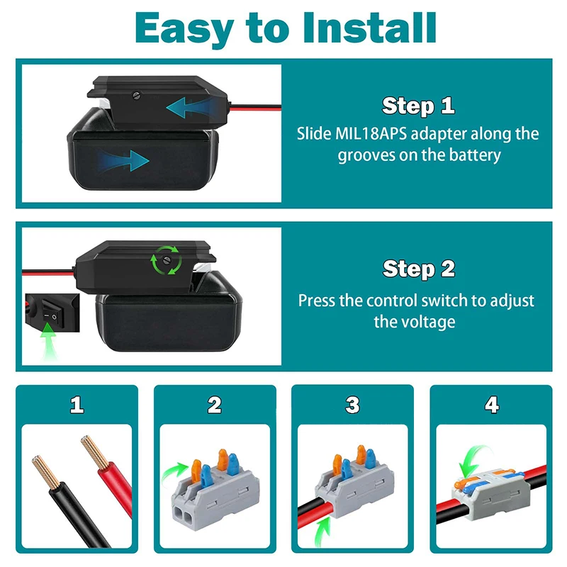 Imagem -03 - para 513v Conversor Step Down para Makita 18v Adaptador de Bateria de Íon-lítio Isqueiro Adaptador de Energia Regulador de Tensão Mt18aps 18v