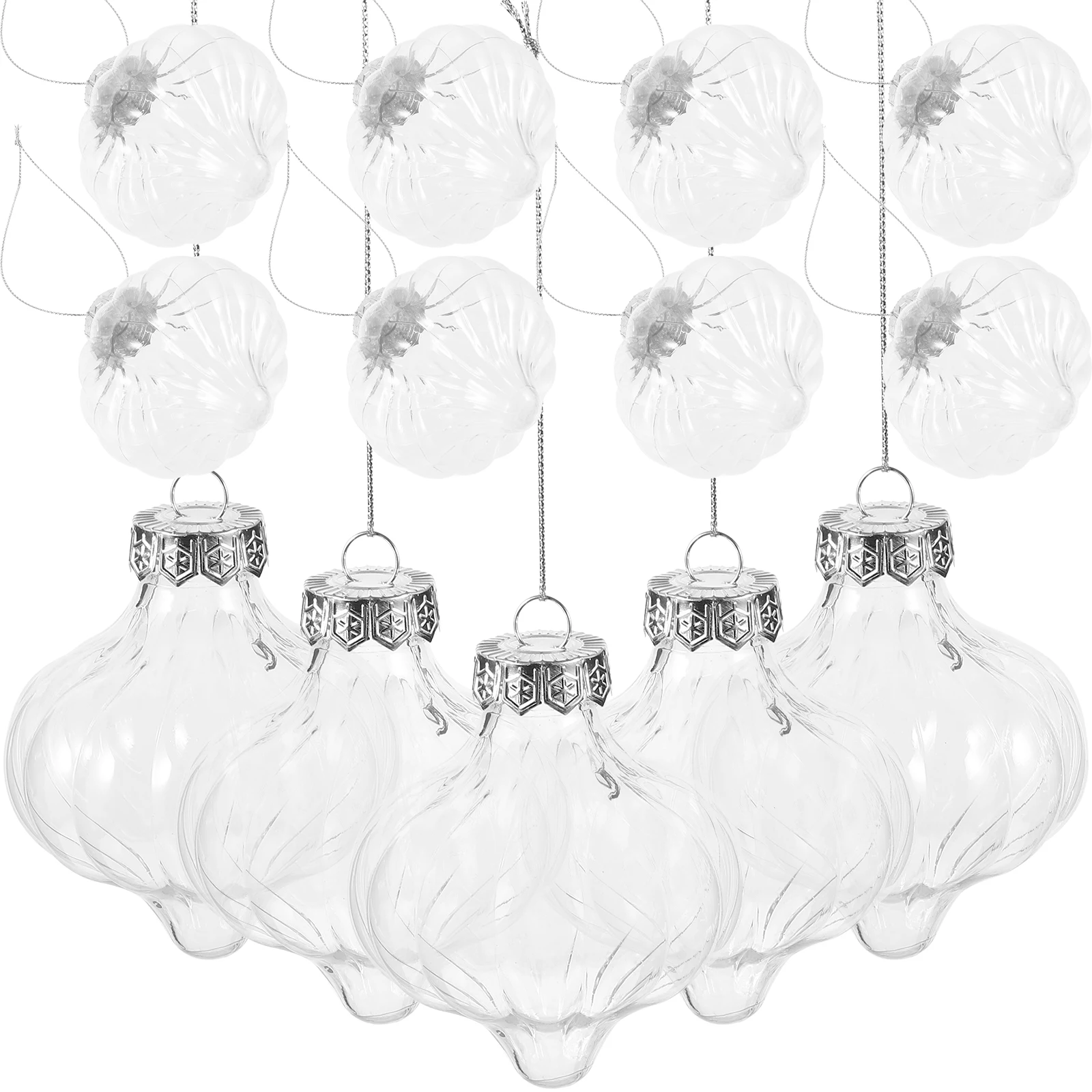 

12Pcs Xmas Ball Ornaments Clear Plastic Fillable Hanging Pendants Christmas Tree Decor Party Supplies Clear Ornament Balls