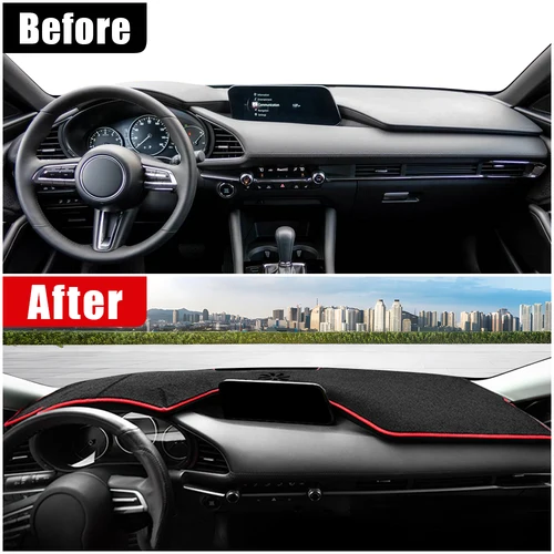 Imagen 2 del producto Para Mazda 3 BP 2019 2020 2021 2022 2023 2024 2025 cubierta parasol para salpicadero de coche escritorio de instrumentos alfombrilla antideslizante accesorios