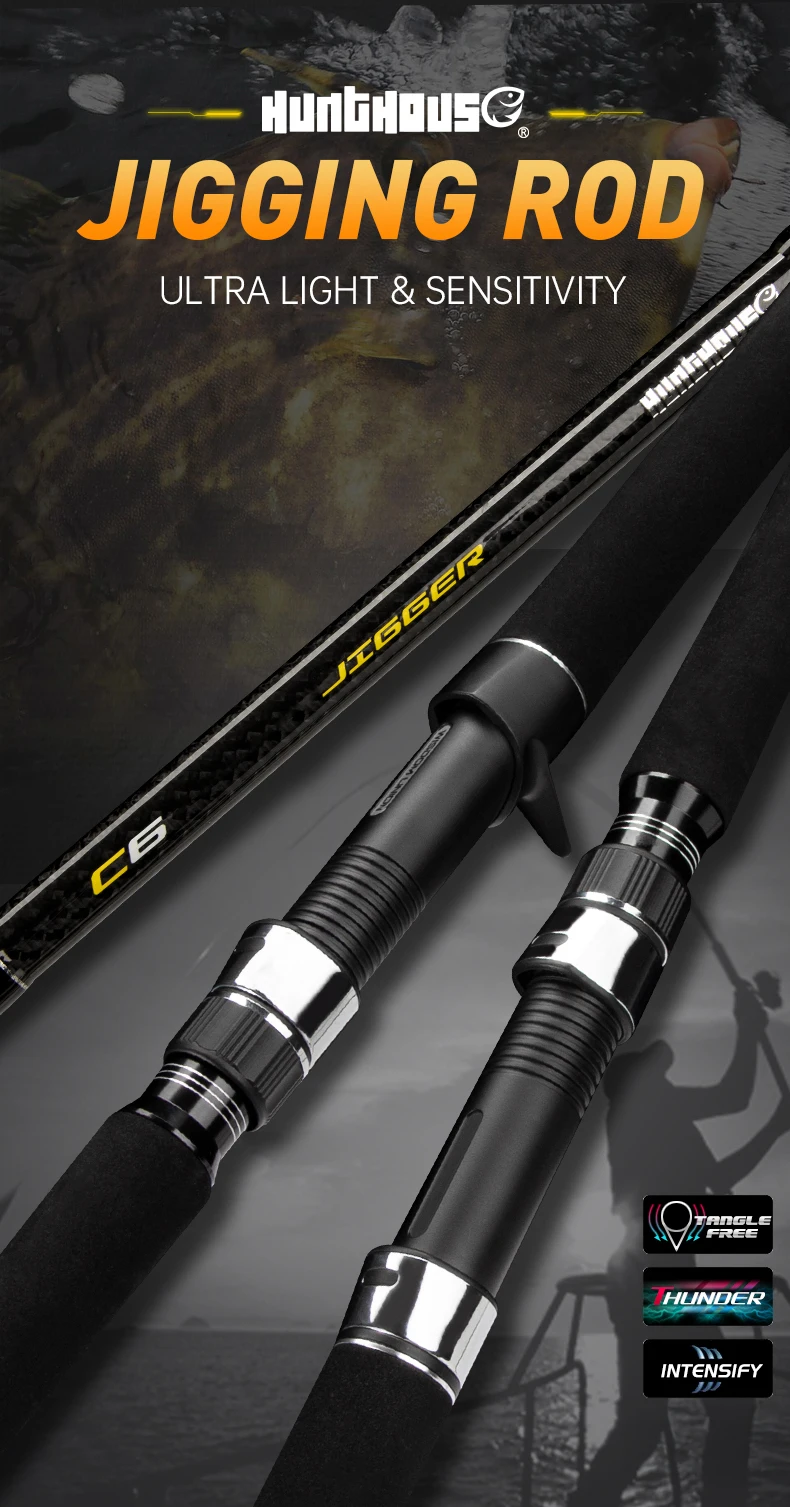 Hunthouse Jig Spinning Casting Fast Jigging Angelrute 1,8 m Ködergewicht 100-300 g 150-400 g Fuji 5+1 Salzwasserfischzubehör – Detail 2