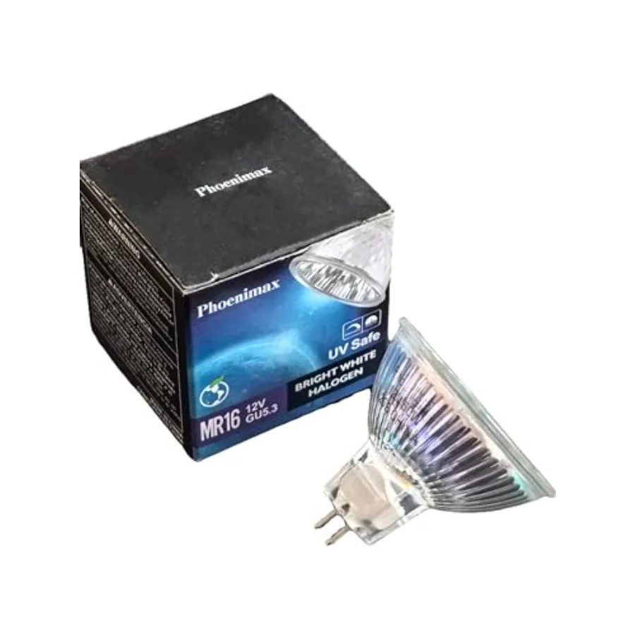 6PCs MR16 12V 50W EXN High Output 800LM Halogen Bulb GU5.3 Pin Base, 2-Inch 38° Beam Angle, UV Stop Tempered Glass Cover, Dimma
