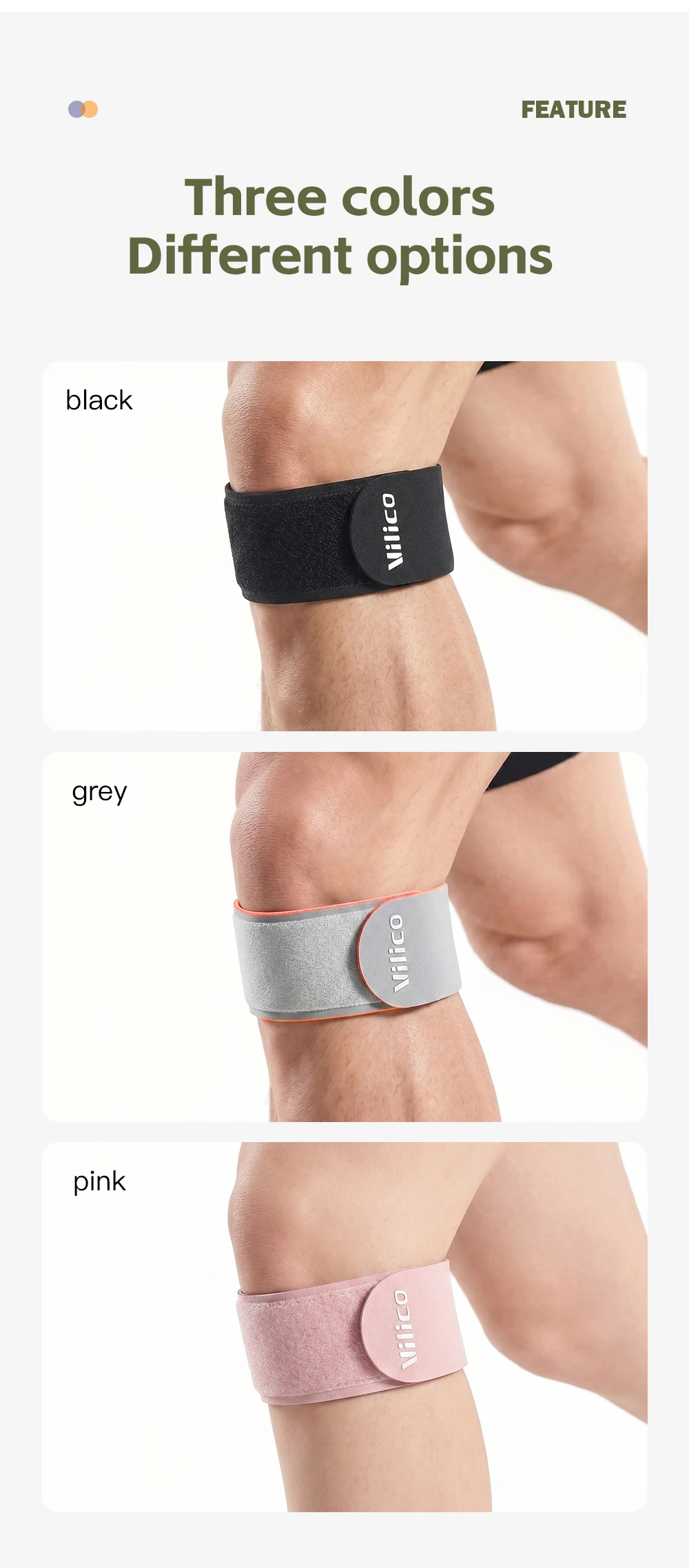 1 Stück Patellasehnen-Stützband, Silikon-Kniebandage für Männer und Frauen, Verstellbares Patella-Band, Geeignet für Wandern, Laufen – Detail 7
