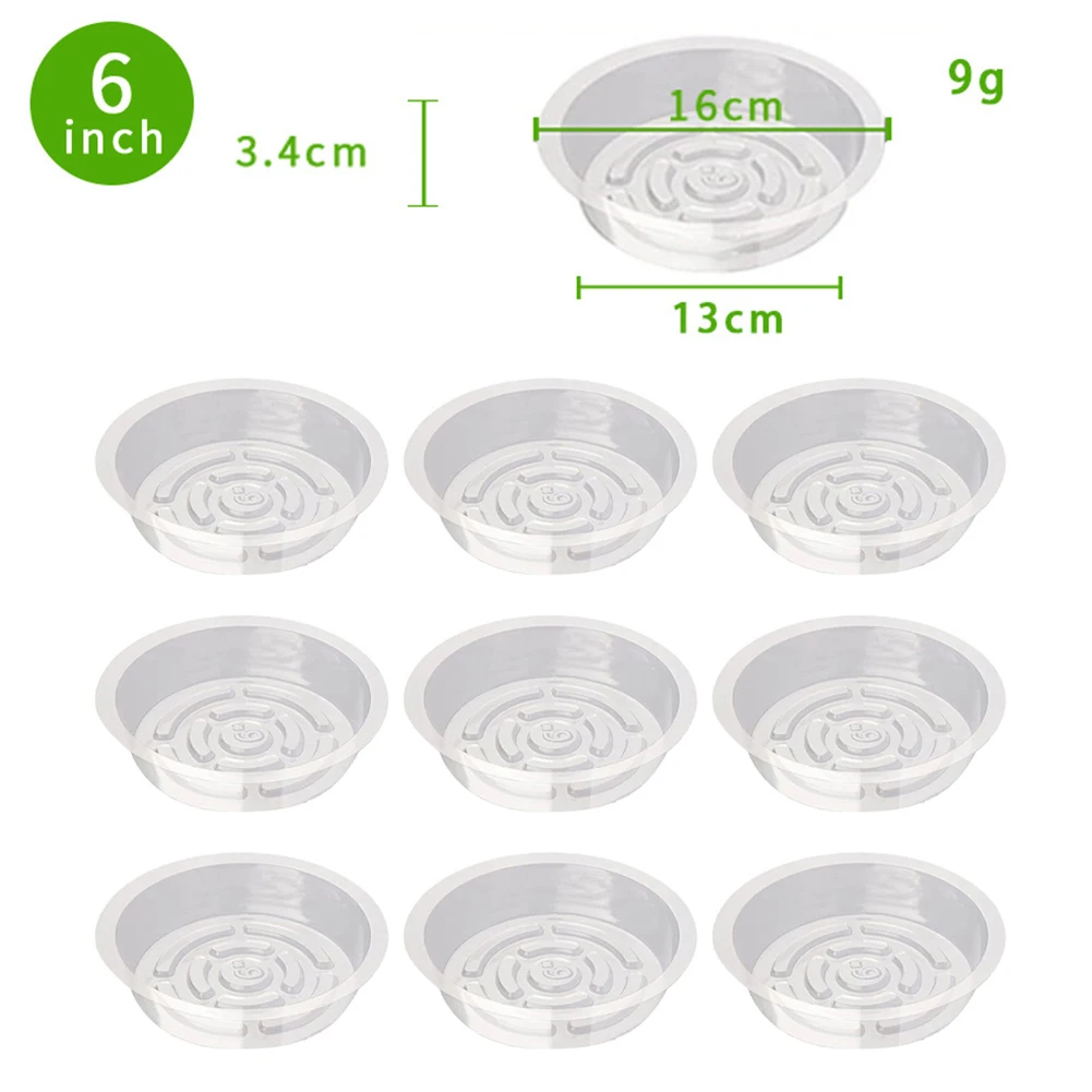 

6/8/10/12 Inch Plastic Plant Saucer Selectable Clear Plant Saucers FlowerPot Garden Indoor Plant Care Transparent Drip Trays Set