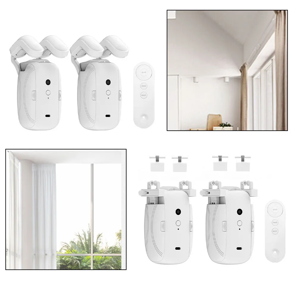 Ouvre-Rideau Électrique avec Télécommande, Commande existent, Silencieux, pour Maison Intelligente, en Plastique