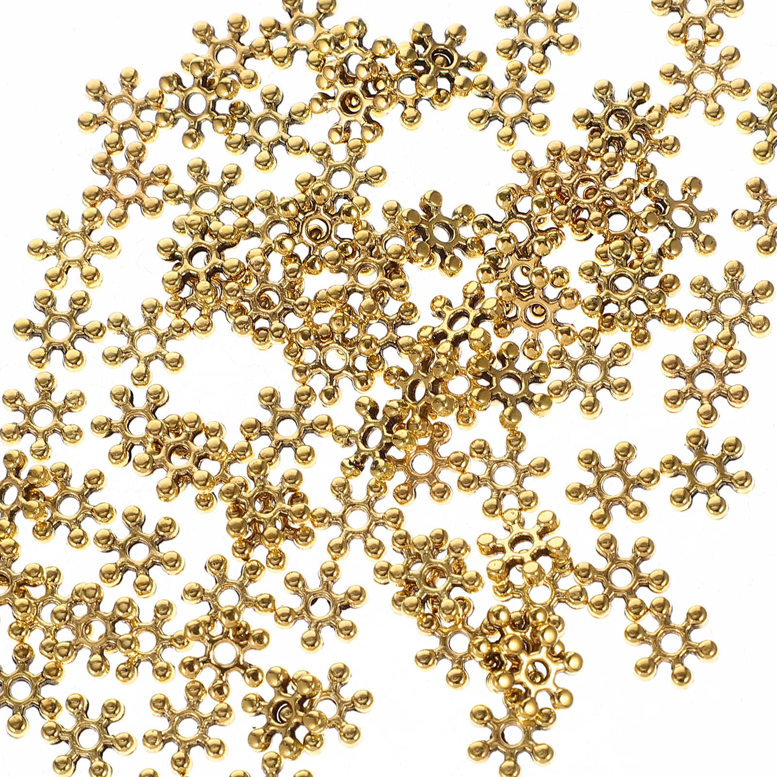 

200Pcs Vintage Alloy Snowflake Spacer Beads DIY Jewelry Accessories Beads for Bracelets Necklaces Craft Making