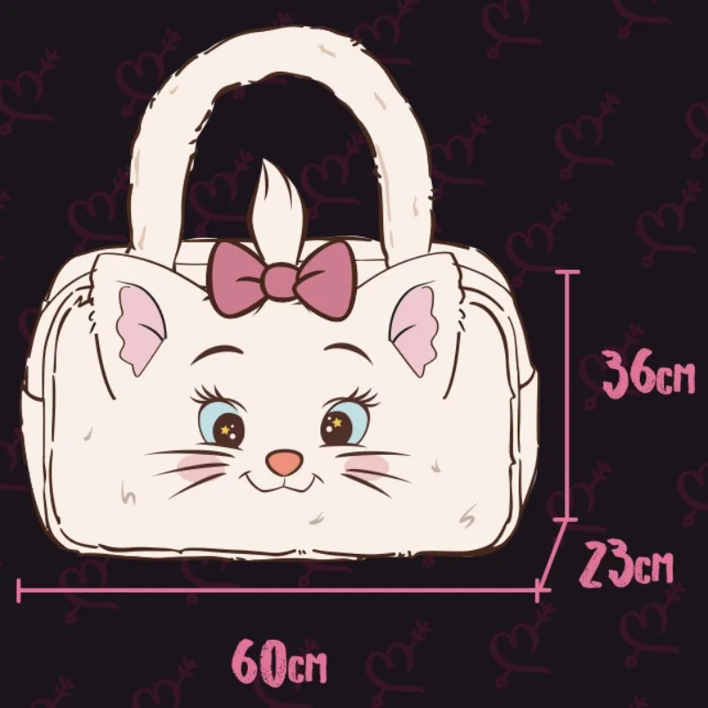 Kawaii Disney Marie Cat Plush Handbag Anime The Aristocats Large Capacity Shoulder Bags Cartoon Girls Storage Bag Package Gift