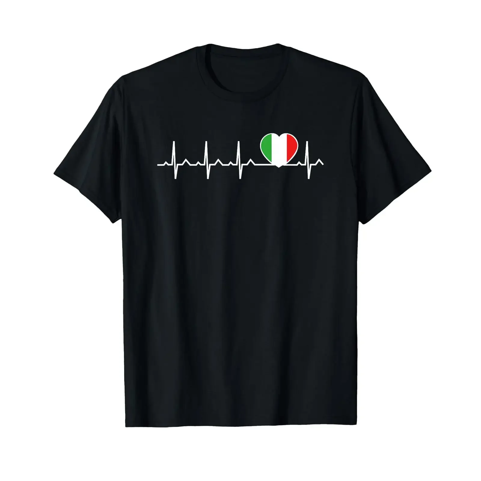 Heartbeat Heart Line Rate Italy Flag T Shirt vintage Washed graphic Soft homme Stylish streetwear Versatile Breathable Unisex