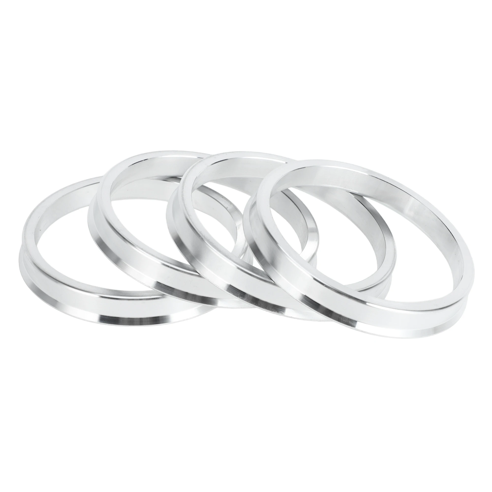 UXCELL Nabenzentrische Ringe 54,1–67,1 mm Innendurchmesser auf 72,6 mm Außendurchmesser, 4 Stück Fahrzeug-Radnabenringe, Aluminiumlegierung, Silber, Autoreifen-Zubehör – Detail 7