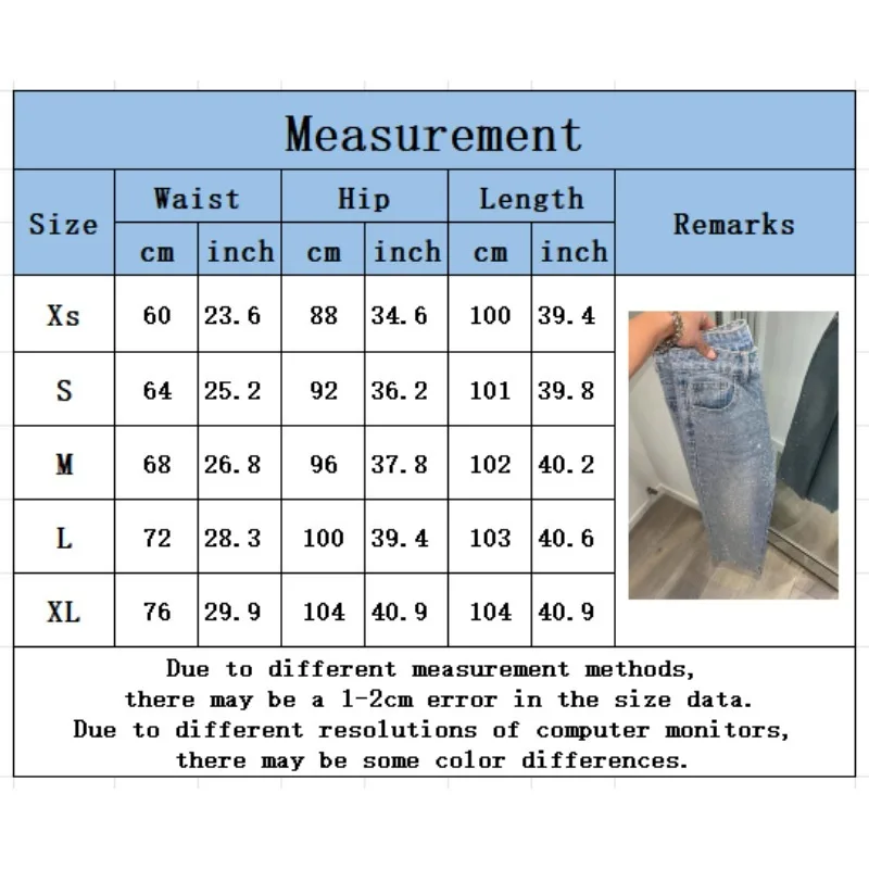 Japanese and Korean Casual Women's High Waisted Washed Denim Jeans, Loose and Slimming, Versatile and Rhinestone Hot Stamping - Image 6