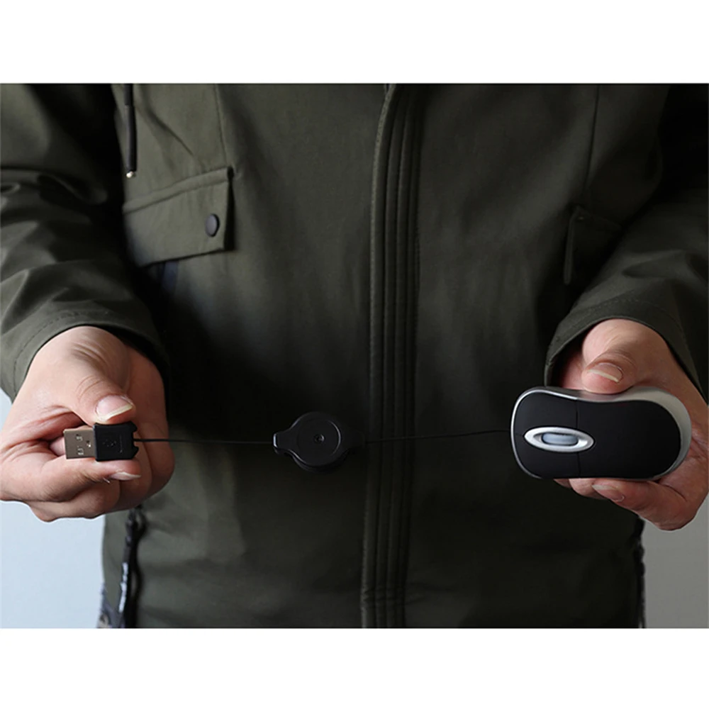 

Оптическая мини-выдвижная мышь, портативная проводная мини-USB-мышь, эргономичная мышь для домашнего офиса для компьютера, ПК, ноутбука