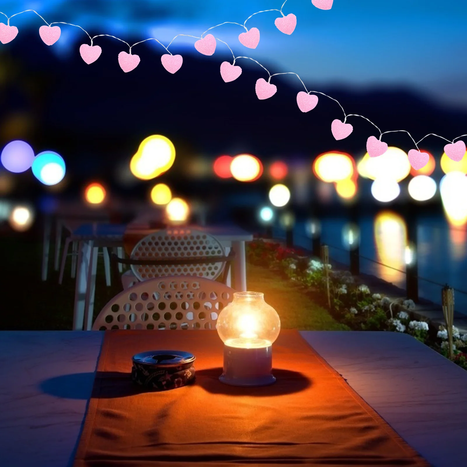 المحبة القلب مصباح سلسلة الزخرفية على شكل قلب ضوء سلسلة رومانسية ديكور الحفلات هدية عيد الحب إضاءة ديكورية المنزل #4