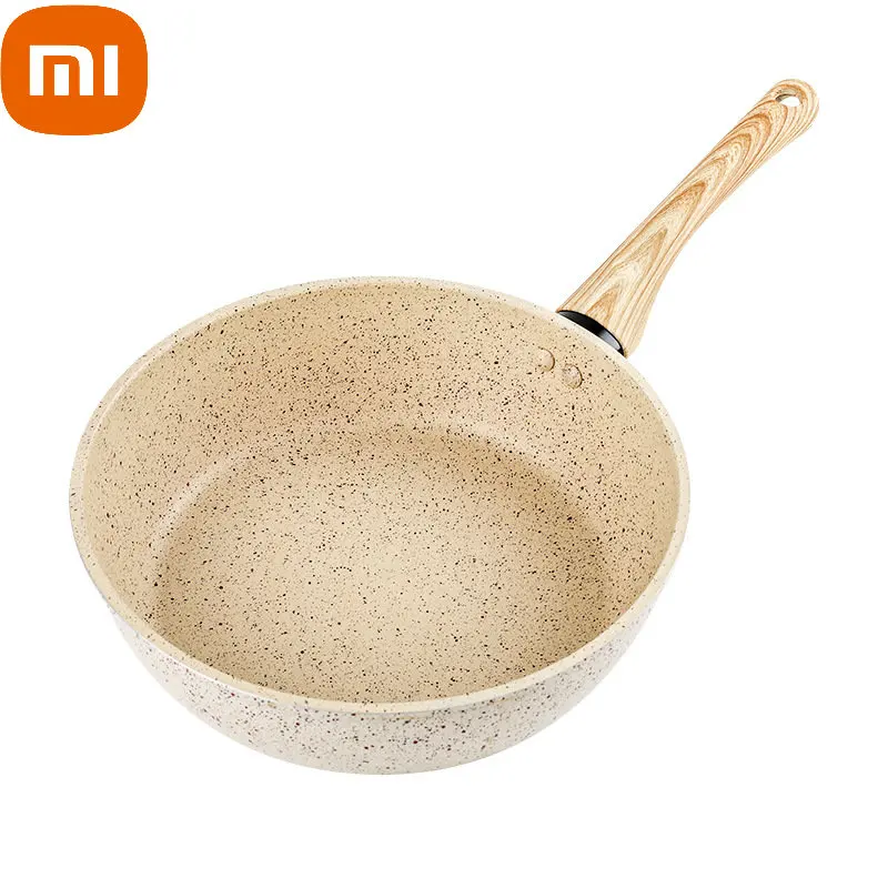 Xiaomi Frying Pan Home Wok Induction Cooker Pan Gas Stove Smoke-Free Fried Egg Steak Pan Cooking Pot Non Stick Pan with Lid