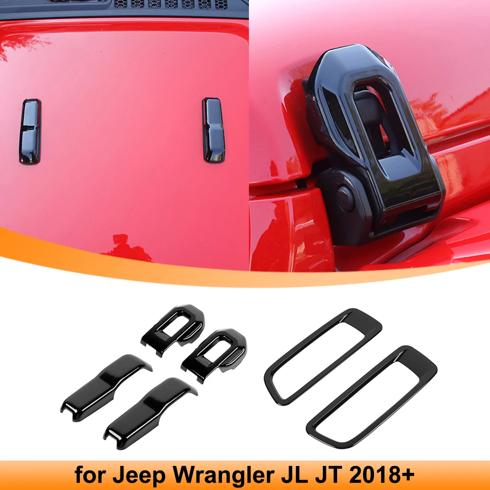 Car Engine Hood Buckle Latche Decoration Cover Air Vent Outlet Trim for Jeep Wrangler JL Gladiator JT 2018+ Exterior Accessories