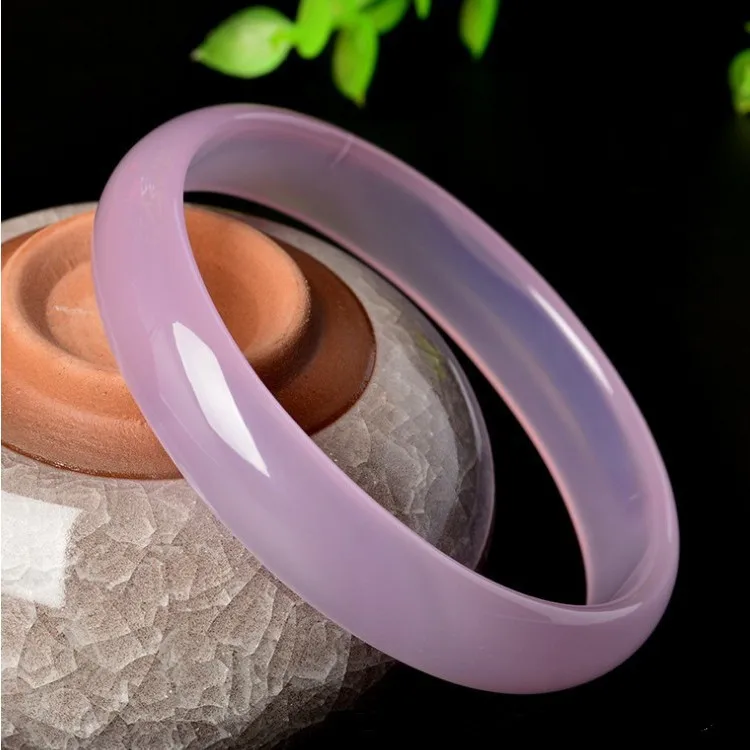 Natural Agate Pink Chalcedony Bracelet Women's Simple Joker Bracelet Fashion Jewelry