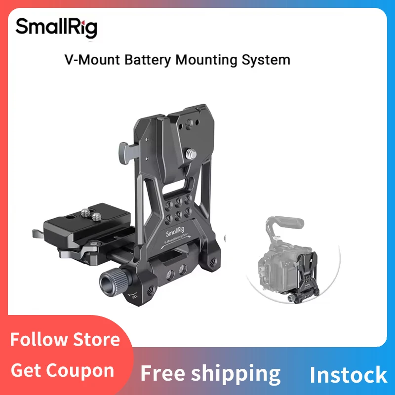 SmallRig V-Mount Battery Plate Ith Quick Release Plate V Lock Battery Mounting Plate for Arca-Swiss, 1/4