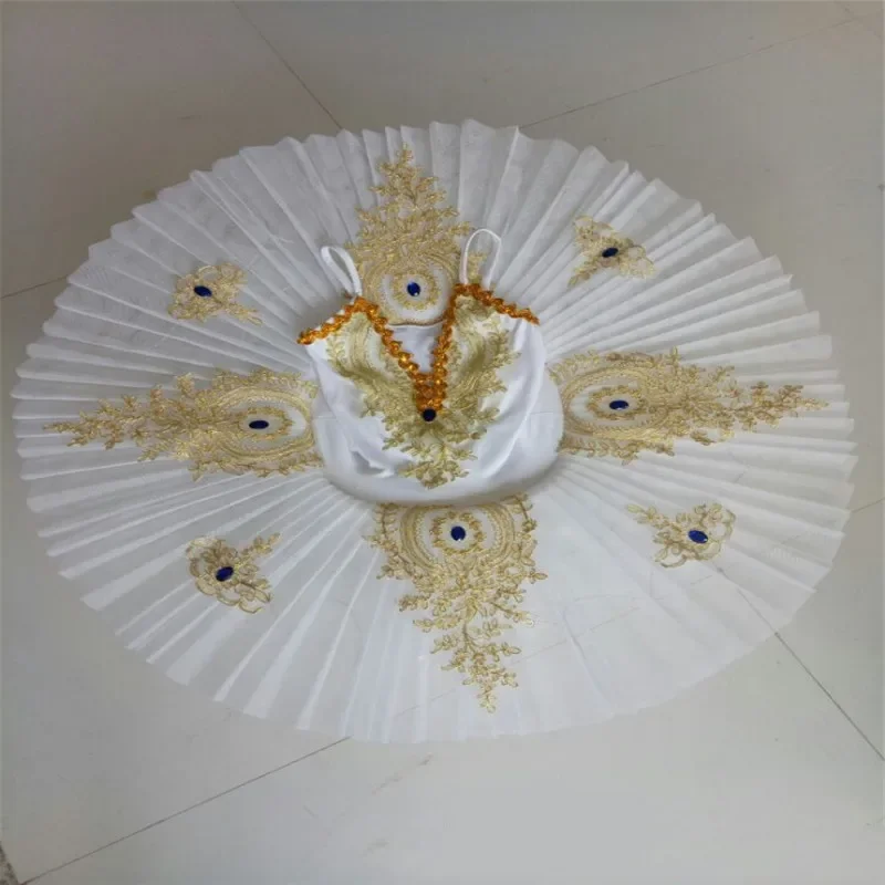Falda de tutú de Ballet profesional para niñas y adultos, Vestido de bailarina, disfraz de baile Led, tutú de panqueque, Vestido de cisne blanco