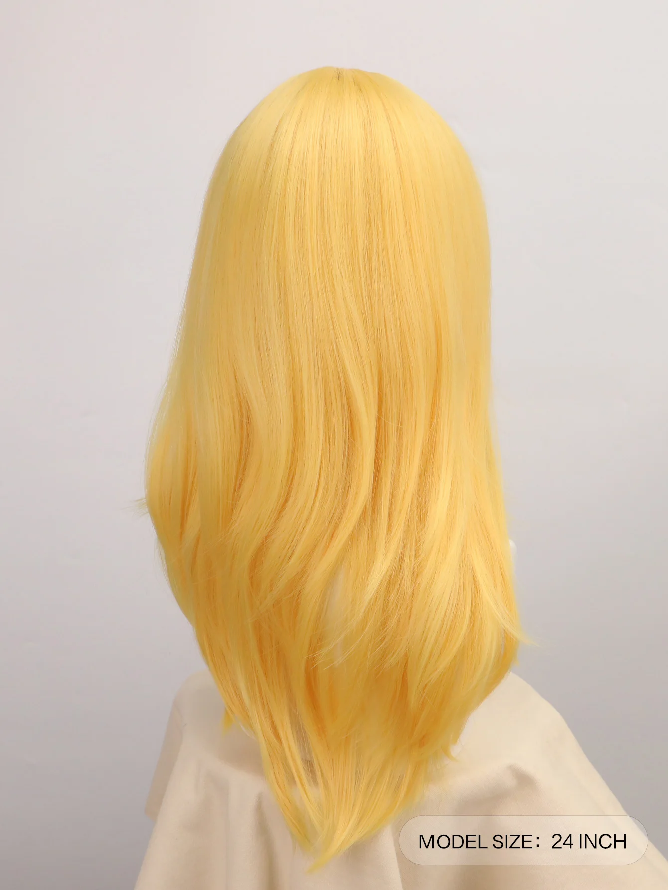 Pelucas de fiesta de Cosplay rizadas y onduladas largas, color amarillo anaranjado, Miyazono Kaori, peluca larga ondulada con flequillo, peluca sintética, fiesta de disfraces de Cosplay