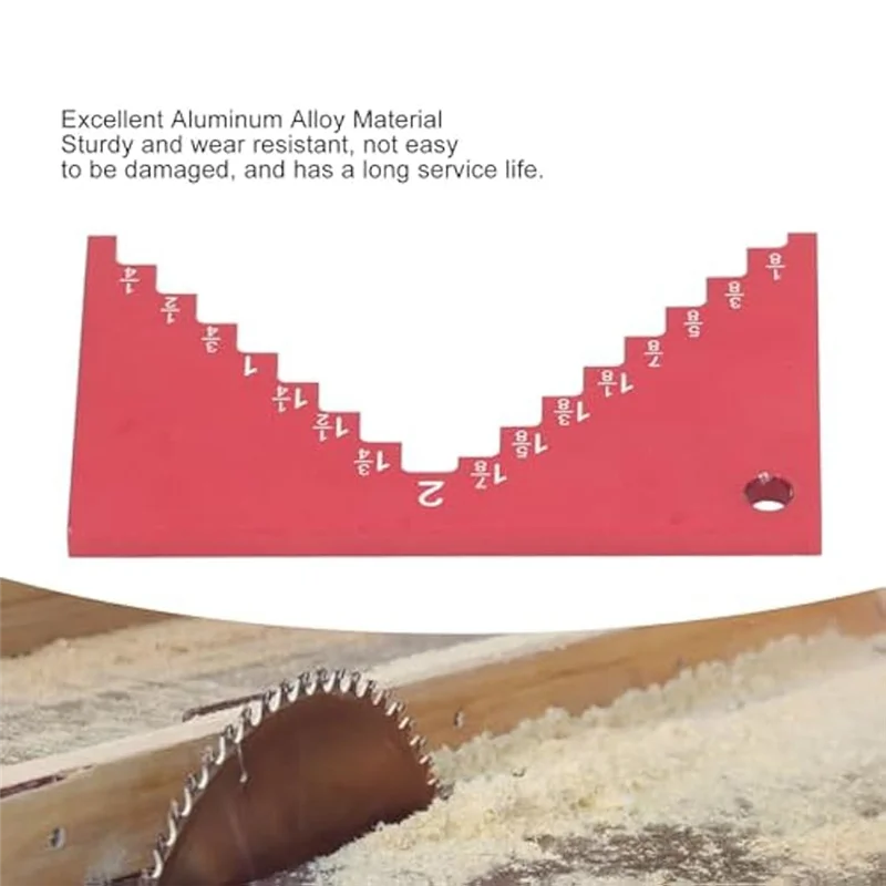 Stufentiefenmesser für Oberfräse und Tischkreissäge, Höhenmessgerät-Set für Einrichtung von Blöcken, Stufentiefenmessgerät aus Aluminium, langlebiges Klarheitstiefenmessgerät