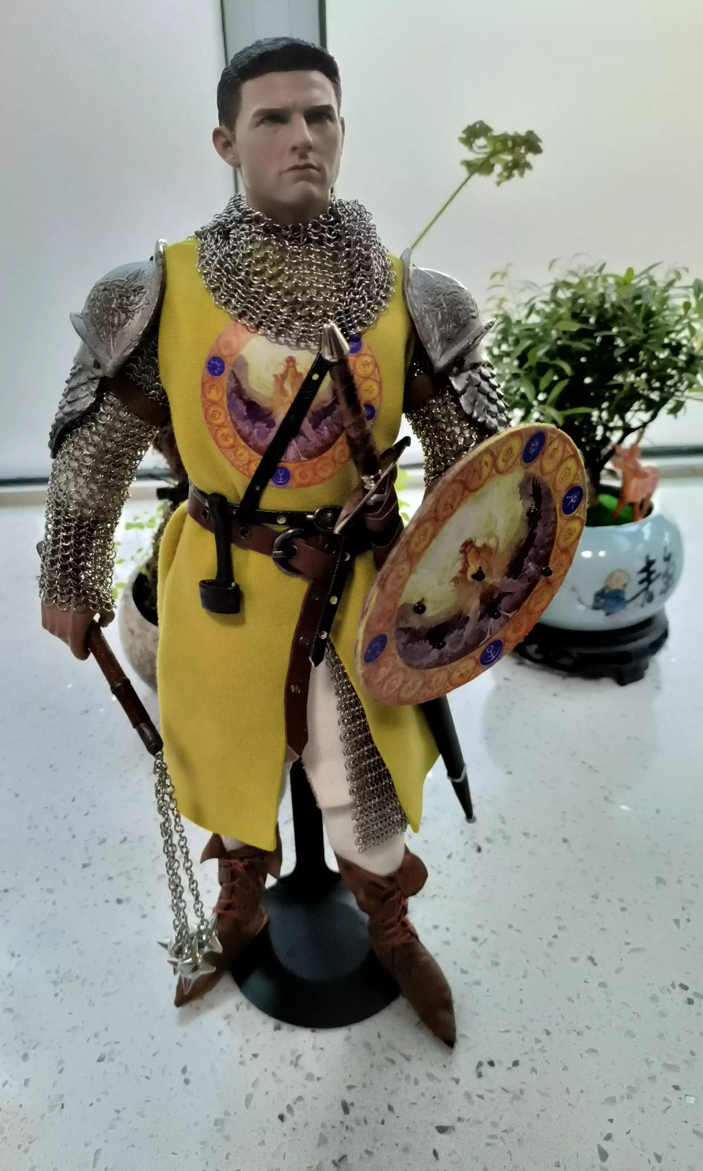 Accessoire de figurine d'action, chevalier médiéval croisé, modèle fait à la main adapté à une poupée de 12 pouces, scène à collectionner, bricolage, 1/6