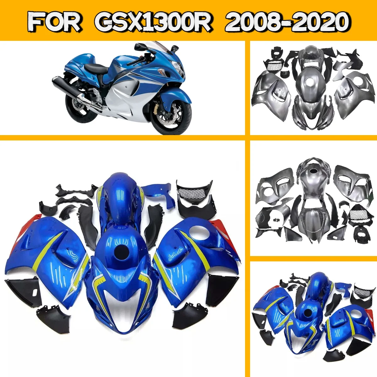 

Aftermarket Fairings for 2008-2020 Suzuki GSX1300R Body Panels Plastic Injecton Fairing Kit Custom Style 08-20 GSX 1300R
