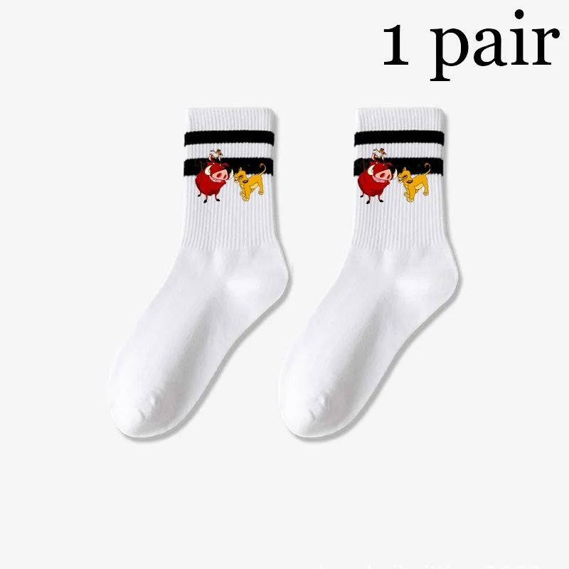 Calcetines de tubo medio del Rey León Simba para hombre y mujer, medias transpirables y cómodas, absorbentes del sudor, para otoño e invierno, 2024