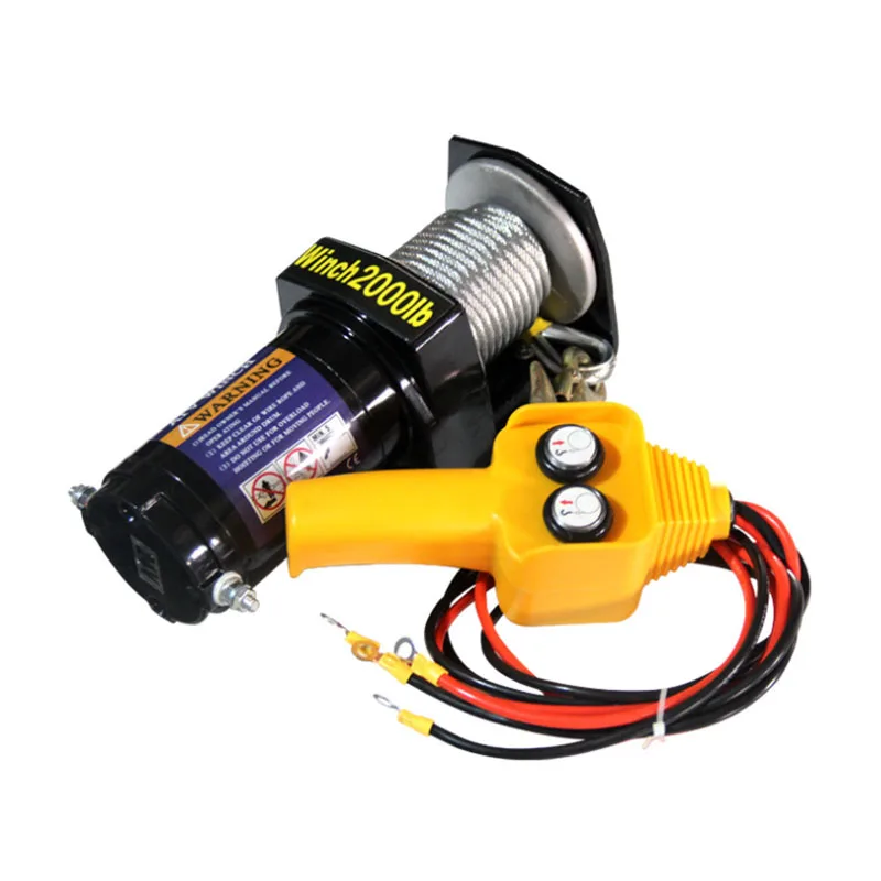 12V 24V Electric Winch for Off-Road Vehicle, Steel Cable Winch 4x4 Truck SUV, Heavy Duty Recovery Puller with Remote