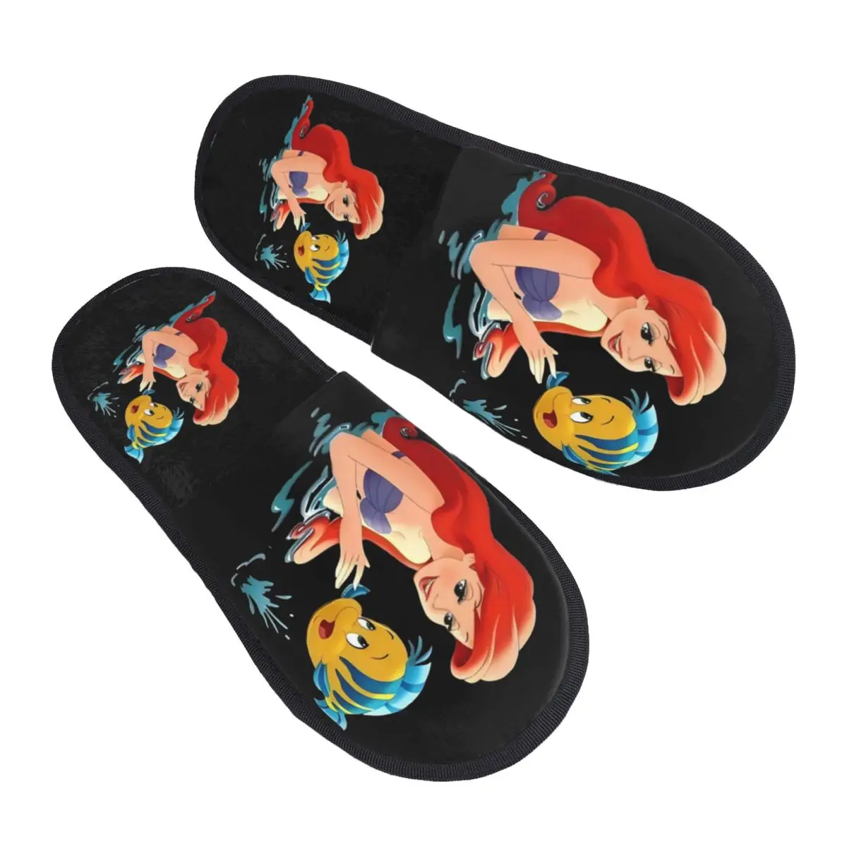 

Мягкие тапочки из пены с эффектом памяти «Русалочка» на заказ, женская домашняя обувь в стиле аниме в стиле рыбы