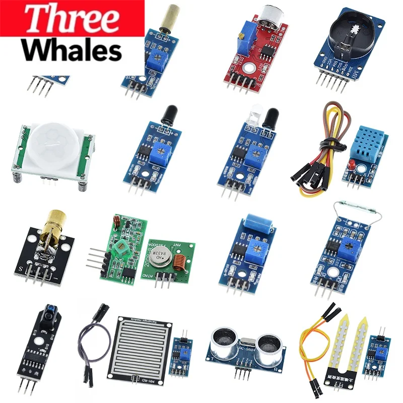 THR Raspberry pi 2 3 the sensor module package HC-SR04 501 DHT11 DS3231 KY-008 Sound Rain Soil sensor for arduino kit