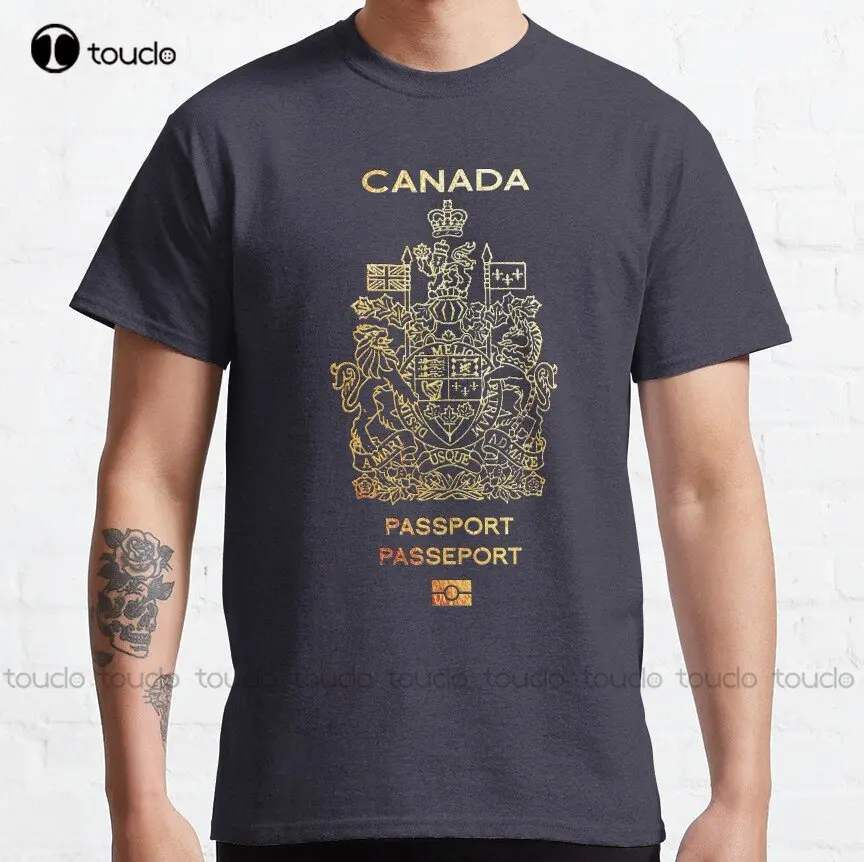 Canadian Passport Cover Classic T-Shirt Custom Aldult Teen Unisex Digital Printing Tee Shirts Funny Art Streetwear Cartoon Tee