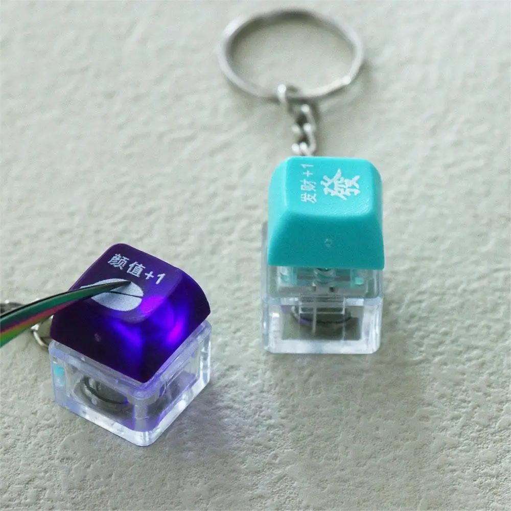 Fingertip Button Mechanical Switch Key Chain Colorful Light Axle Tester Button Cap Keyboard Keychain Mechanical Keyboard