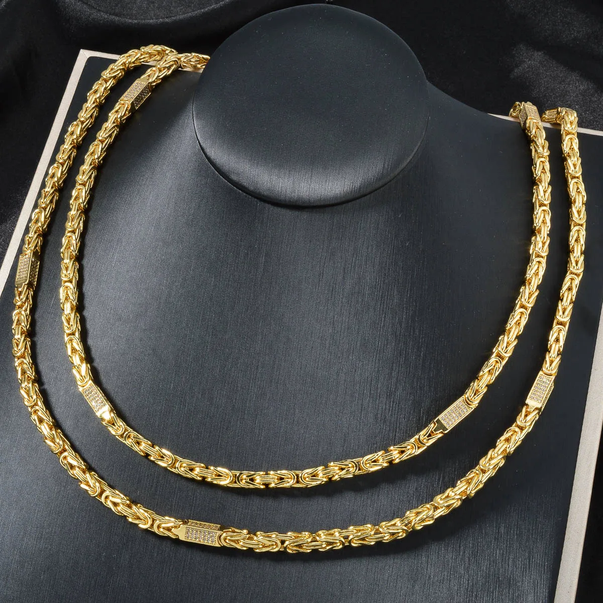 1PC Hot Selling Men's Women's Necklace 5mm Wide Square Hip-Hop Chain Inlaid Exquisite Shiny Zircon Suitable Daily Party Gifts