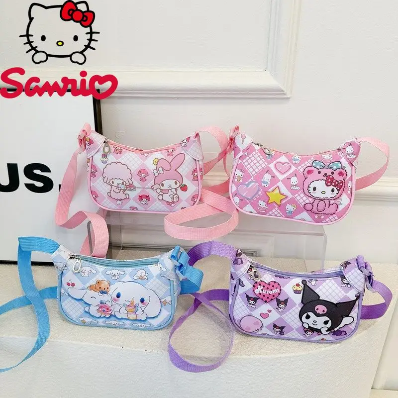 

Sanrio Kuromi Melody Cinnamoroll Shoulder Bag Cartoon Printed Cute Crossbody Versatile Storage Tote Handbag