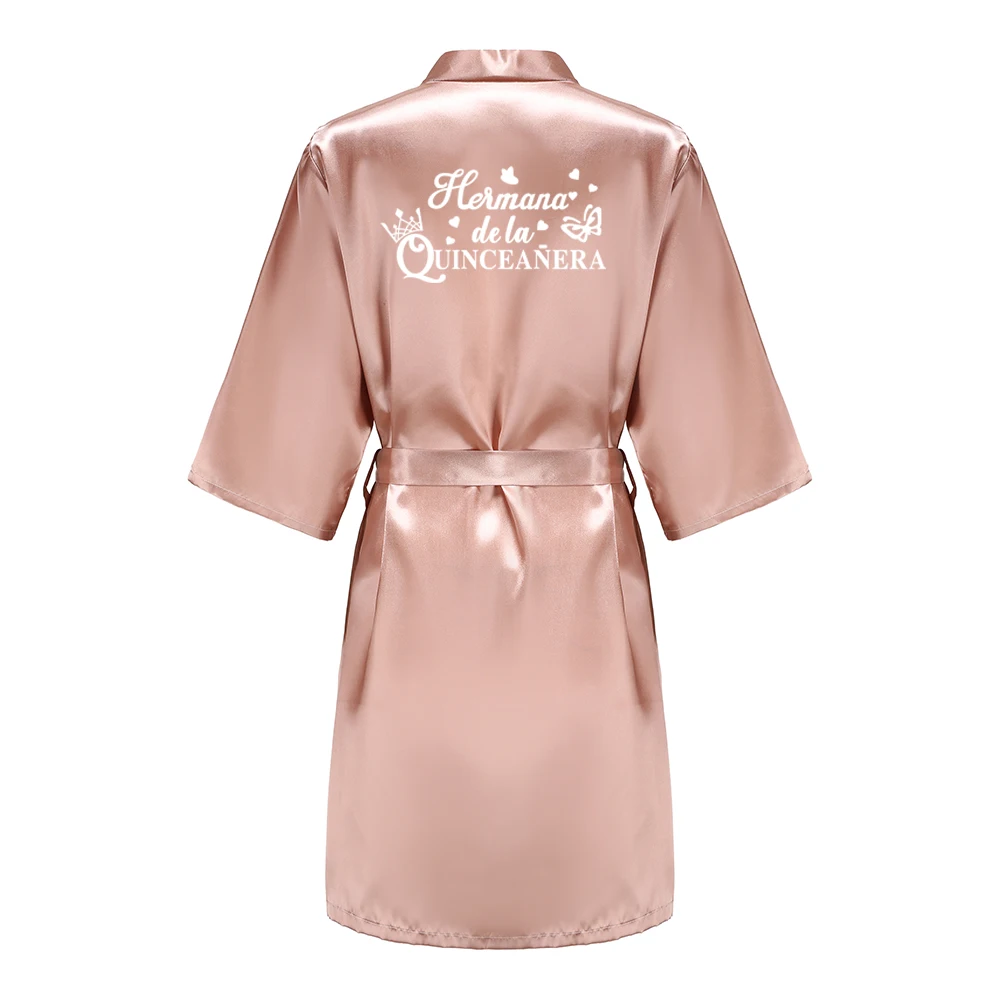 เจ้าหญิงหวาน 15 ปีสาววันเกิด Party Robes Quinceanera Robe Mis XV เสื้อคลุมอาบน้ํา Silkly Nightgown